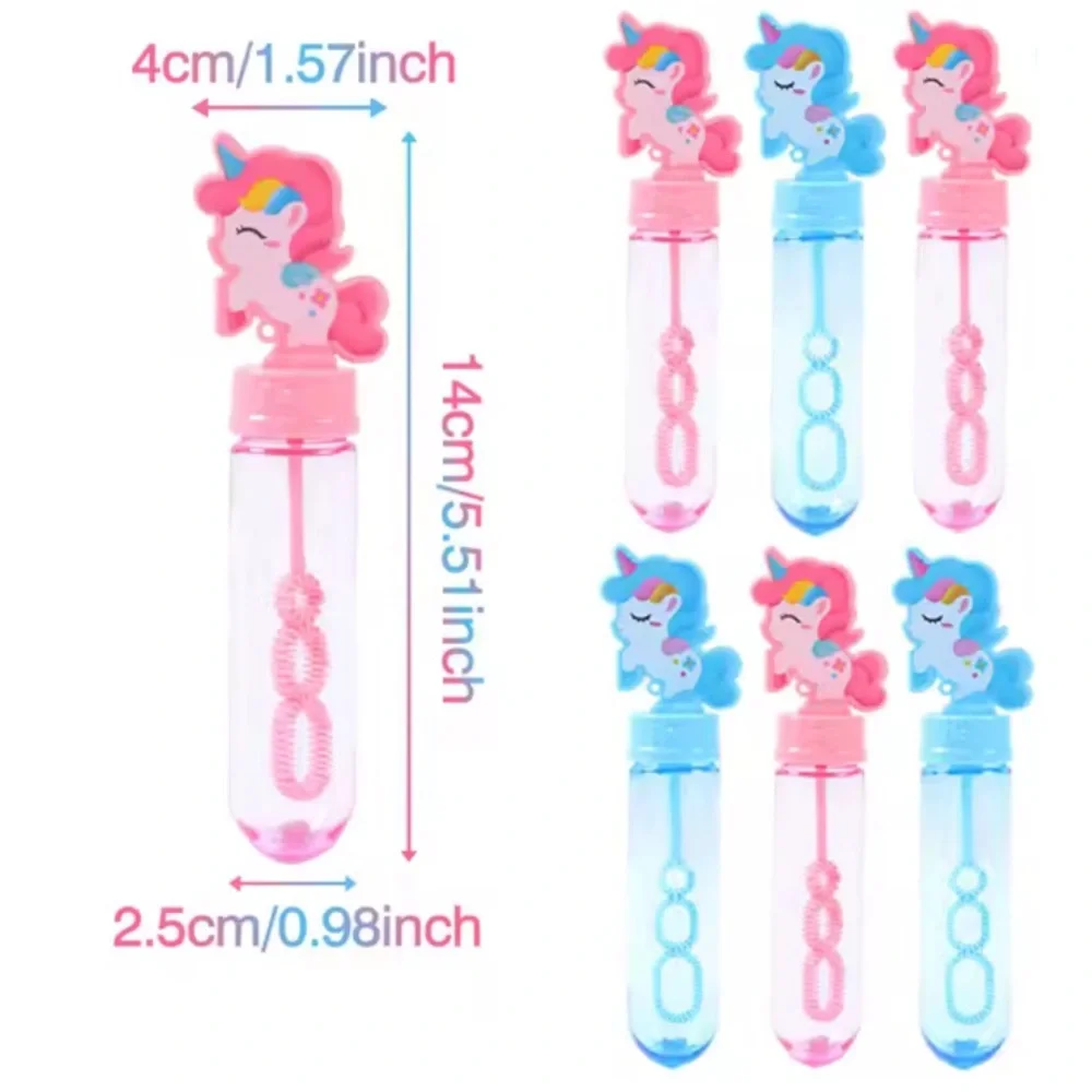 Refillable Unicorn Bubble Wands Set of 8- Pink & Blue